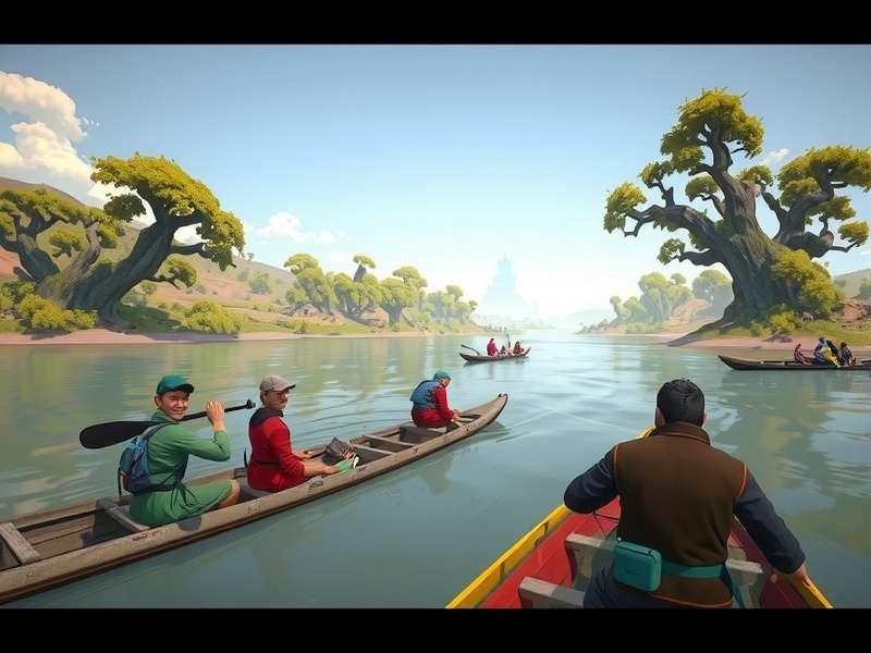 Narmada Odyssey gameplay screenshot showing river exploration